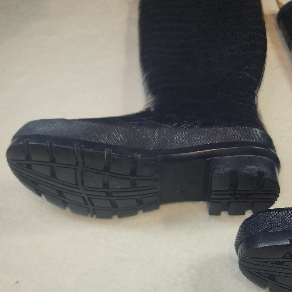 Joules Navy Croc-Embossed Winter Rain Boots - Picture 7 of 7